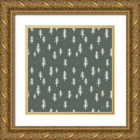 Gone Glamping Pattern IIID Gold Ornate Wood Framed Art Print with Double Matting by Marshall, Laura