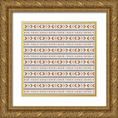 Gone Glamping Pattern IVA Gold Ornate Wood Framed Art Print with Double Matting by Marshall, Laura