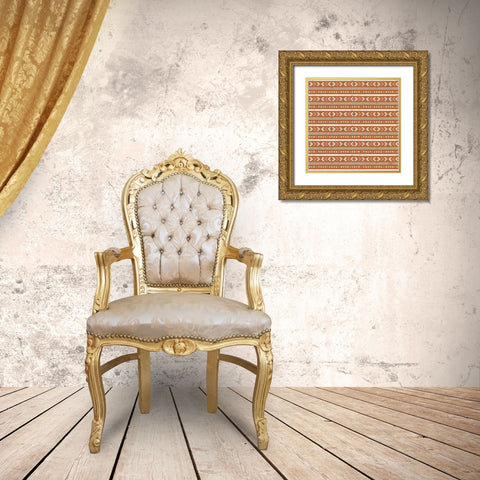 Gone Glamping Pattern IVB Gold Ornate Wood Framed Art Print with Double Matting by Marshall, Laura