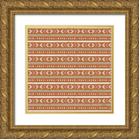 Gone Glamping Pattern IVB Gold Ornate Wood Framed Art Print with Double Matting by Marshall, Laura
