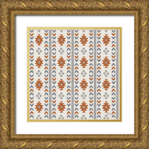 Gone Glamping Pattern VA Gold Ornate Wood Framed Art Print with Double Matting by Marshall, Laura
