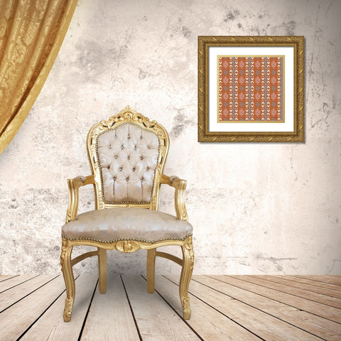 Gone Glamping Pattern VB Gold Ornate Wood Framed Art Print with Double Matting by Marshall, Laura