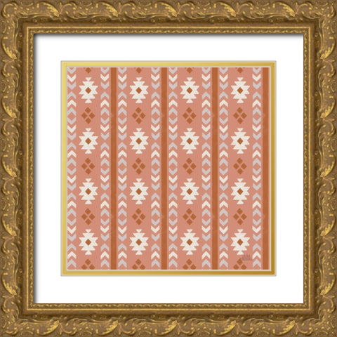 Gone Glamping Pattern VD Gold Ornate Wood Framed Art Print with Double Matting by Marshall, Laura