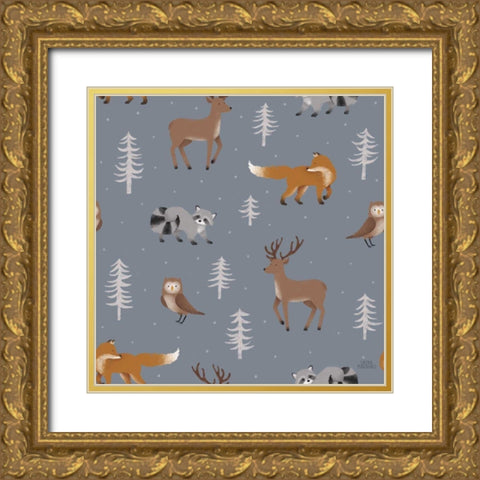 Gone Glamping Pattern VIC Gold Ornate Wood Framed Art Print with Double Matting by Marshall, Laura
