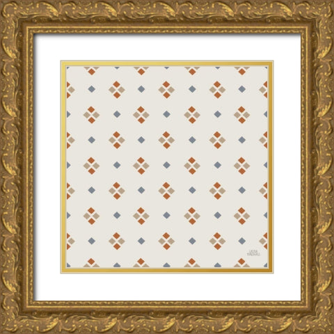Gone Glamping Pattern VIIA Gold Ornate Wood Framed Art Print with Double Matting by Marshall, Laura