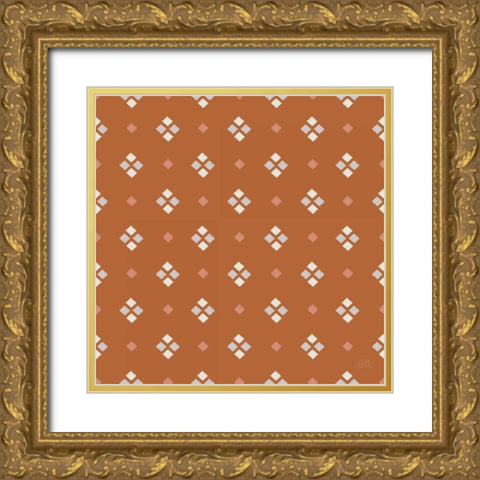 Gone Glamping Pattern VIIB Gold Ornate Wood Framed Art Print with Double Matting by Marshall, Laura