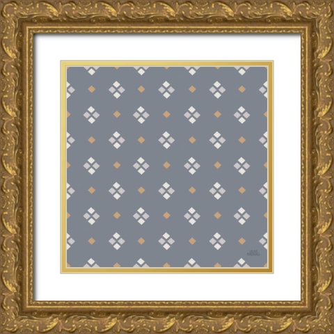 Gone Glamping Pattern VIIC Gold Ornate Wood Framed Art Print with Double Matting by Marshall, Laura