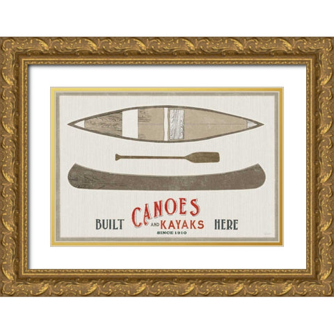 Cabin Life VII Kayak Gold Ornate Wood Framed Art Print with Double Matting by Schlabach, Sue