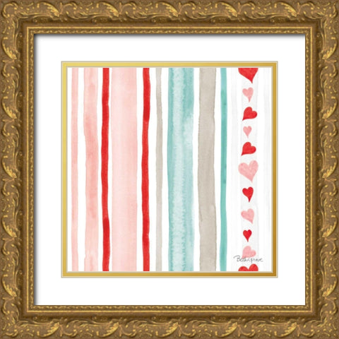 Paws of Love Pattern VI Gold Ornate Wood Framed Art Print with Double Matting by Grove, Beth
