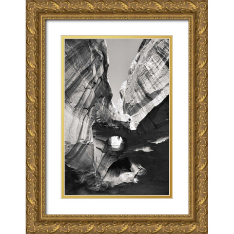 Neon Canyon I BW Gold Ornate Wood Framed Art Print with Double Matting by Majchrowicz, Alan
