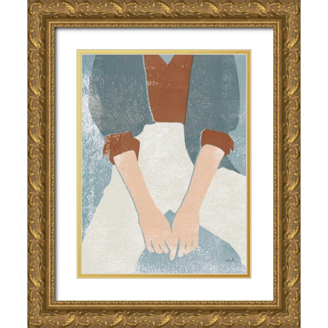 Casual II Gold Ornate Wood Framed Art Print with Double Matting by Hershey, Moira