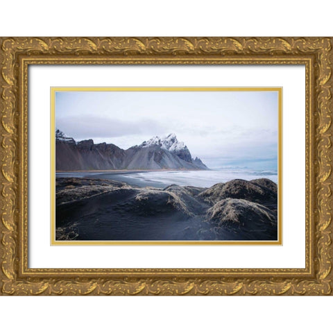 Stokksnes Gold Ornate Wood Framed Art Print with Double Matting by Marshall, Laura
