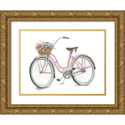 Beach Time III Pink Gold Ornate Wood Framed Art Print with Double Matting by Wiens, James