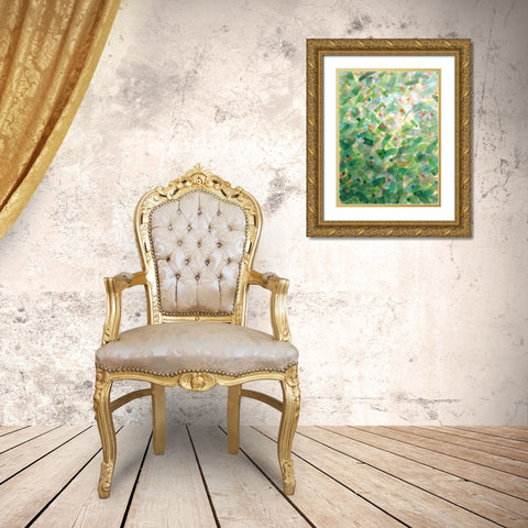 Jungle Abstract I Gold Ornate Wood Framed Art Print with Double Matting by Nai, Danhui