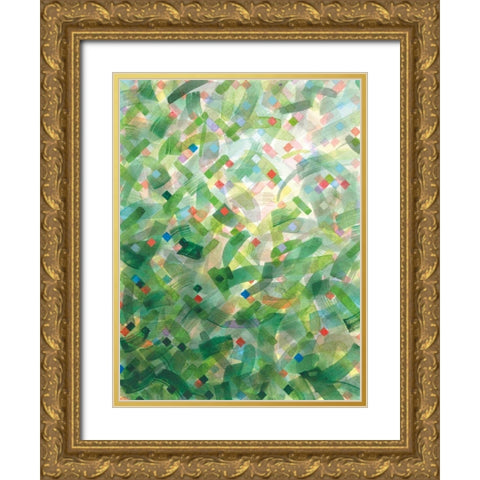 Jungle Abstract I Gold Ornate Wood Framed Art Print with Double Matting by Nai, Danhui