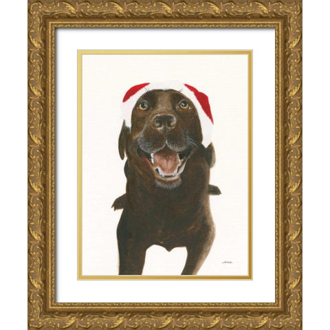 Santa Oscar Gold Ornate Wood Framed Art Print with Double Matting by Ducklow, Patsy