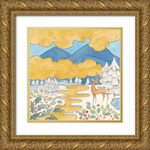 Riverside IV Gold Ornate Wood Framed Art Print with Double Matting by Thomas, Miranda