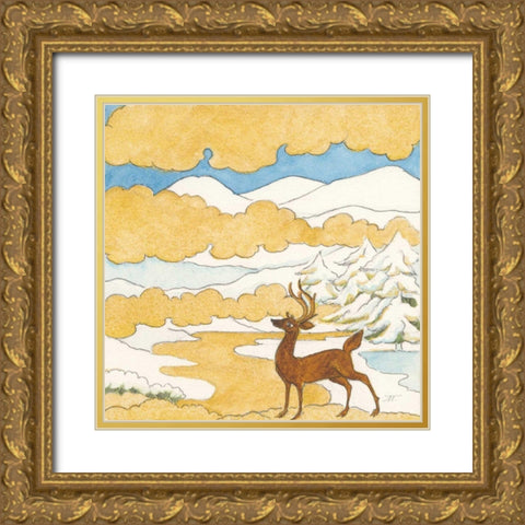 Riverside V Gold Ornate Wood Framed Art Print with Double Matting by Thomas, Miranda