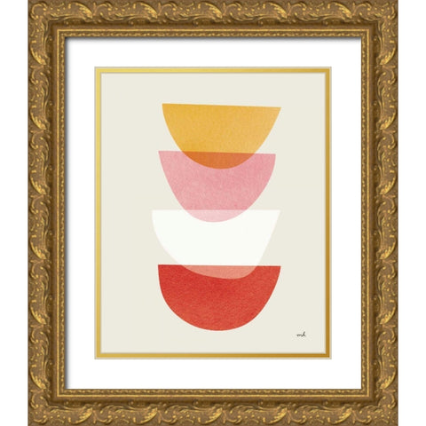 Balance III Warm Gold Ornate Wood Framed Art Print with Double Matting by Hershey, Moira