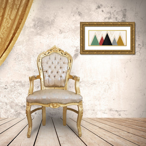Mod Triangles Panel I Gold Ornate Wood Framed Art Print with Double Matting by Mullan, Michael