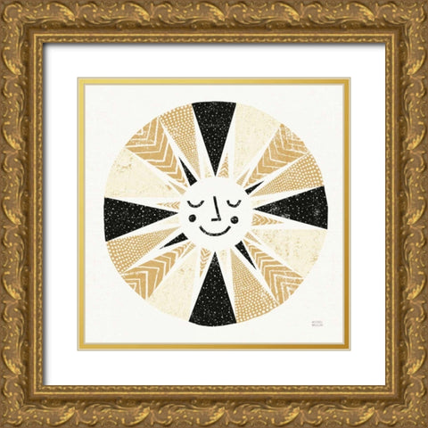 Sunshine Black Gold Sq Gold Ornate Wood Framed Art Print with Double Matting by Mullan, Michael