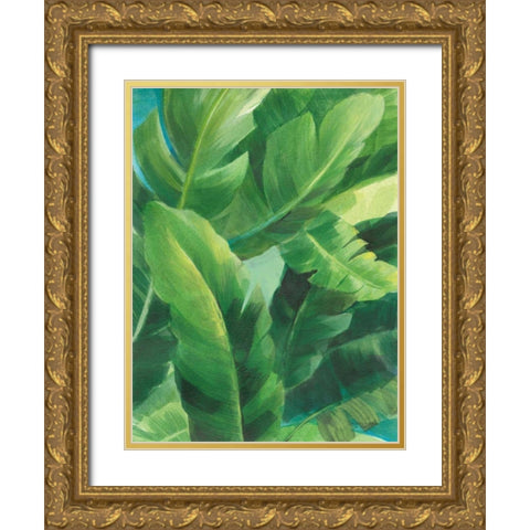 Palms of the Tropics II Gold Ornate Wood Framed Art Print with Double Matting by Nai, Danhui