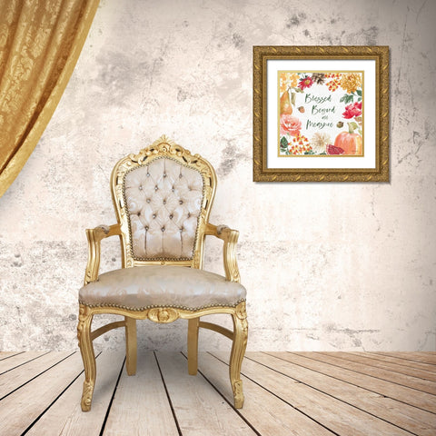 Harvest Bouquet III Gold Ornate Wood Framed Art Print with Double Matting by Grove, Beth