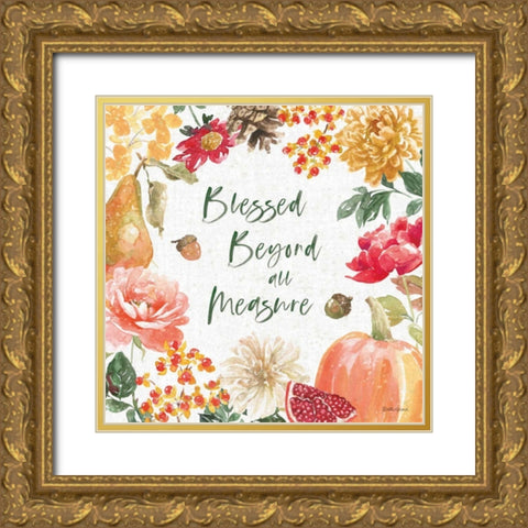 Harvest Bouquet III Gold Ornate Wood Framed Art Print with Double Matting by Grove, Beth