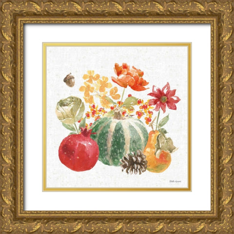 Harvest Bouquet V Gold Ornate Wood Framed Art Print with Double Matting by Grove, Beth
