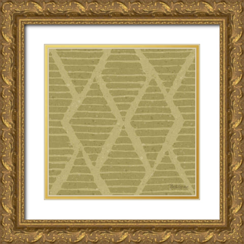 Harvest Bouquet Pattern IIB Gold Ornate Wood Framed Art Print with Double Matting by Grove, Beth