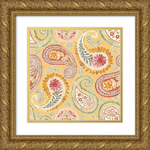 Harvest Bouquet Pattern IIIE Gold Ornate Wood Framed Art Print with Double Matting by Grove, Beth