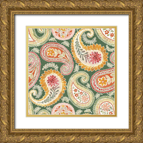 Harvest Bouquet Pattern IIIF Gold Ornate Wood Framed Art Print with Double Matting by Grove, Beth