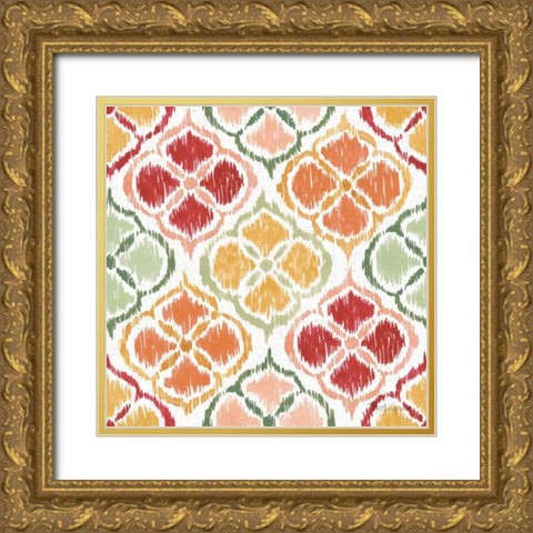 Harvest Bouquet Pattern VA Gold Ornate Wood Framed Art Print with Double Matting by Grove, Beth