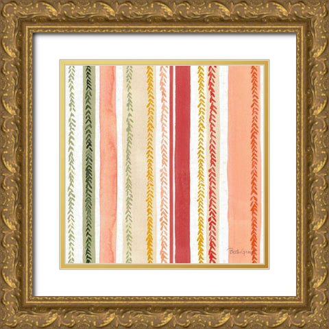 Harvest Bouquet Pattern VI Gold Ornate Wood Framed Art Print with Double Matting by Grove, Beth