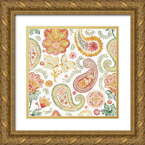 Harvest Bouquet Pattern VIIA Gold Ornate Wood Framed Art Print with Double Matting by Grove, Beth