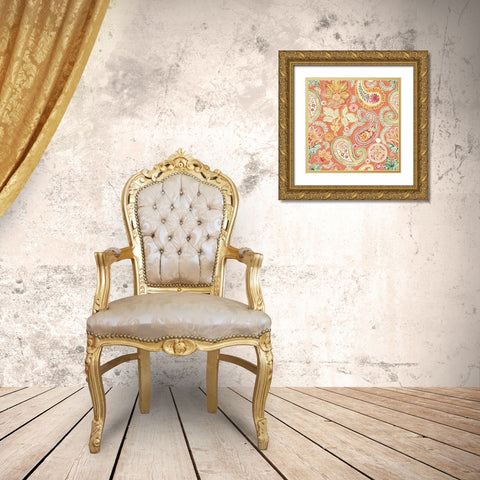 Harvest Bouquet Pattern VIIC Gold Ornate Wood Framed Art Print with Double Matting by Grove, Beth