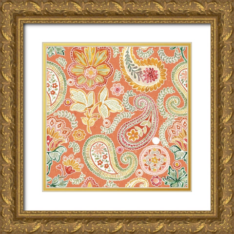 Harvest Bouquet Pattern VIIC Gold Ornate Wood Framed Art Print with Double Matting by Grove, Beth