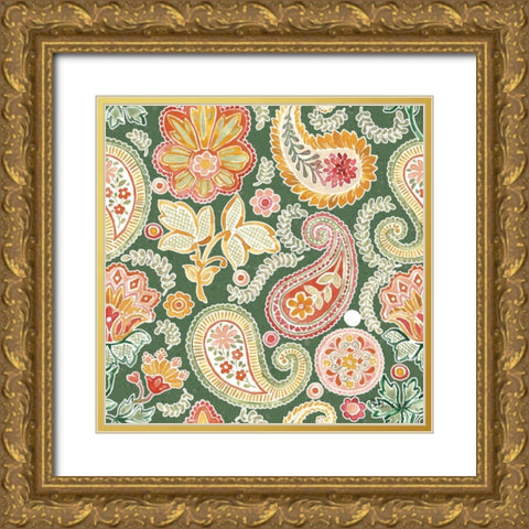 Harvest Bouquet Pattern VIIF Gold Ornate Wood Framed Art Print with Double Matting by Grove, Beth
