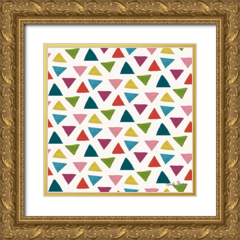 Budding Beauty Pattern VA Gold Ornate Wood Framed Art Print with Double Matting by Zaman, Farida
