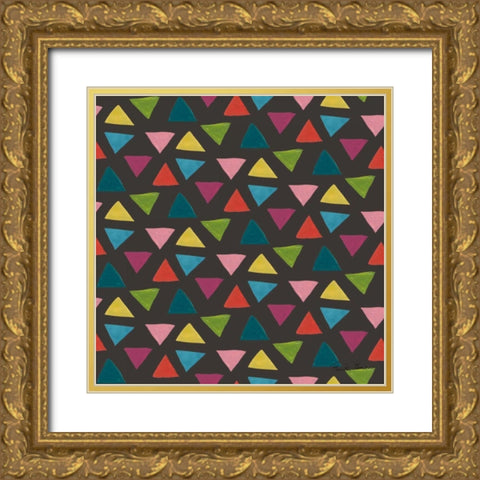 Budding Beauty Pattern VB Gold Ornate Wood Framed Art Print with Double Matting by Zaman, Farida