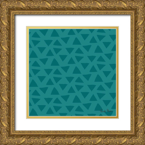 Budding Beauty Pattern VD Gold Ornate Wood Framed Art Print with Double Matting by Zaman, Farida