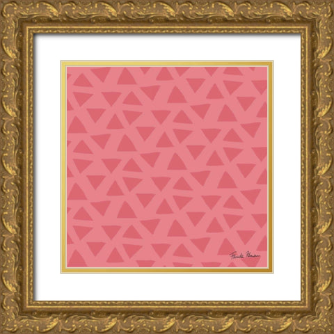 Budding Beauty Pattern VE Gold Ornate Wood Framed Art Print with Double Matting by Zaman, Farida