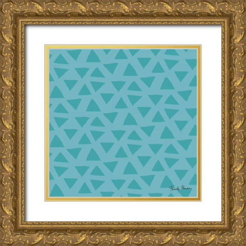 Budding Beauty Pattern VG Gold Ornate Wood Framed Art Print with Double Matting by Zaman, Farida