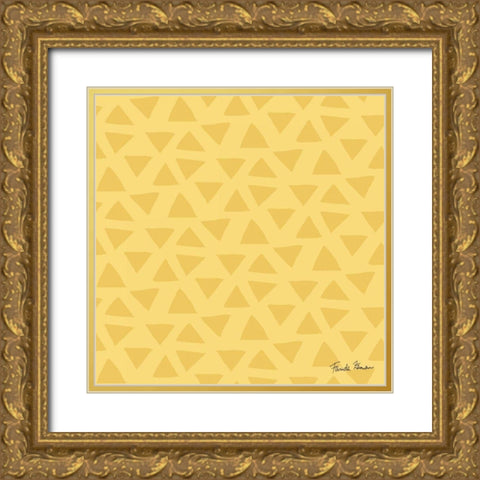 Budding Beauty Pattern VH Gold Ornate Wood Framed Art Print with Double Matting by Zaman, Farida