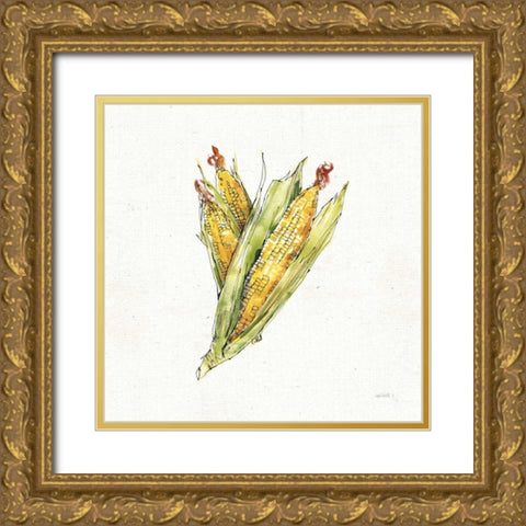 Veggie Market III Corn Gold Ornate Wood Framed Art Print with Double Matting by Tavoletti, Anne