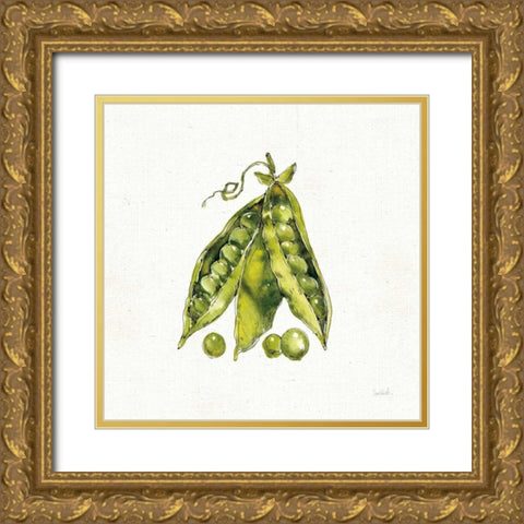 Veggie Market IV Peas Gold Ornate Wood Framed Art Print with Double Matting by Tavoletti, Anne