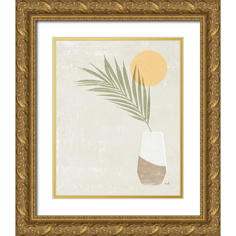 Sun Palm II Gold Ornate Wood Framed Art Print with Double Matting by Hershey, Moira