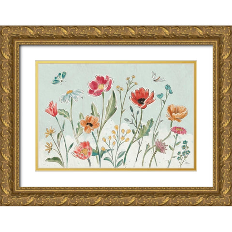 Boho Field X Gold Ornate Wood Framed Art Print with Double Matting by Penner, Janelle