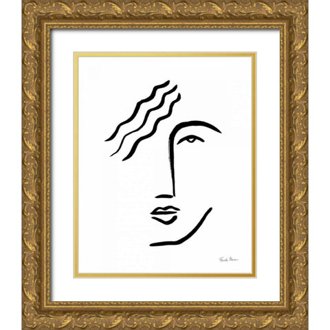 Faces I Gold Ornate Wood Framed Art Print with Double Matting by Zaman, Farida