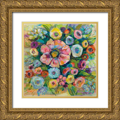 Floral Fireworks Gold Ornate Wood Framed Art Print with Double Matting by Vertentes, Jeanette